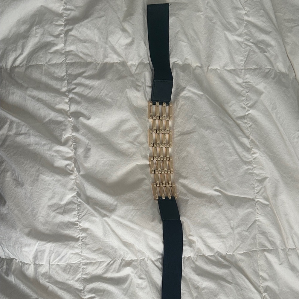 BCBGMaxAzria Black and Gold Chain Belt